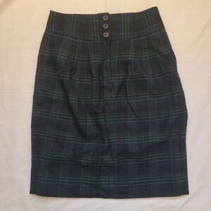 J. Crew High-Waist Plaid Pencil Skirt Size 0 Zip